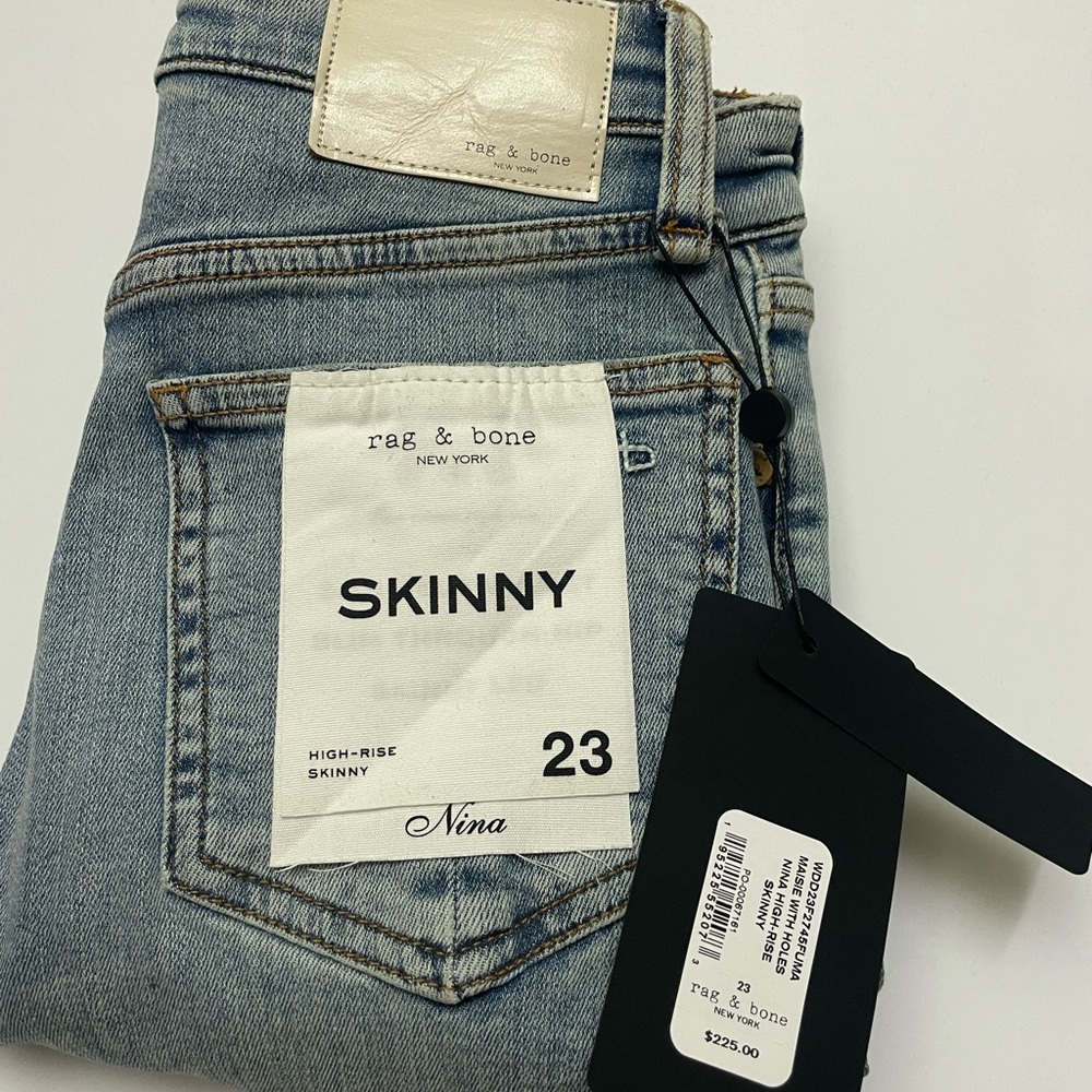 rag & bone Light Blue Skinny Nina High-Rise Jeans SZ 23 NWT!
